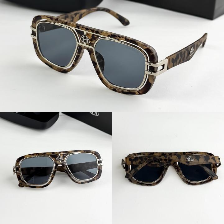 Maybach Tiger Military Silver Black Unisex Sunglasses