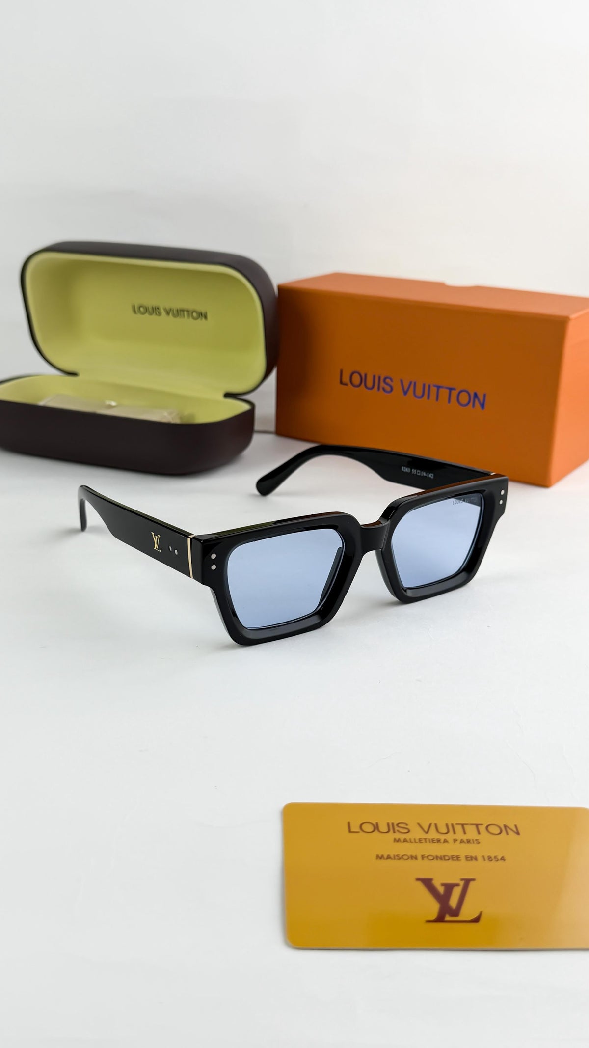 Louis Vuitton Black Blue UV Men's Sunglasses