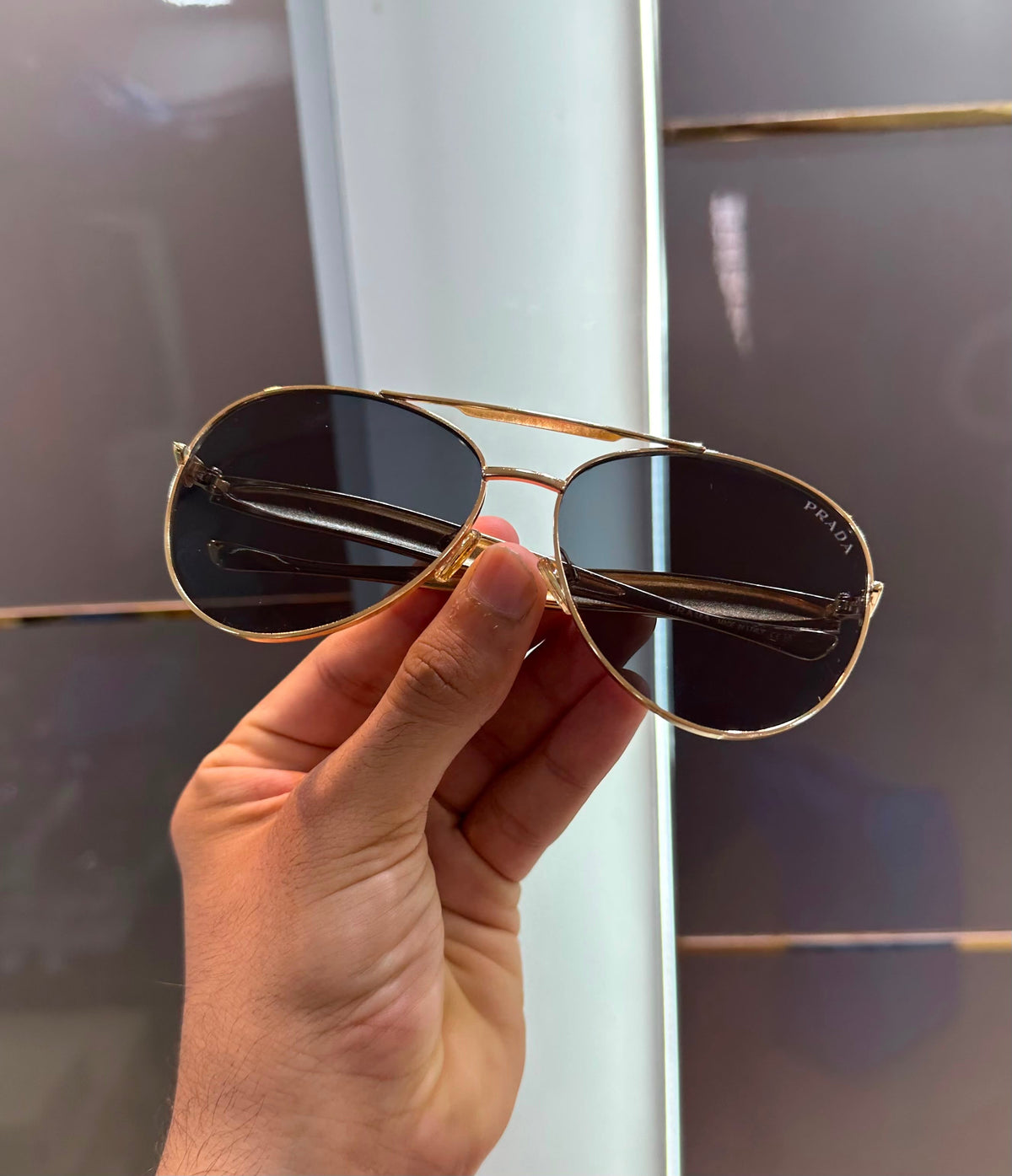 Prada Trending Aviator UV400 Unisex Sunglasses with Designer Metal Frame Unisex Sunglasses