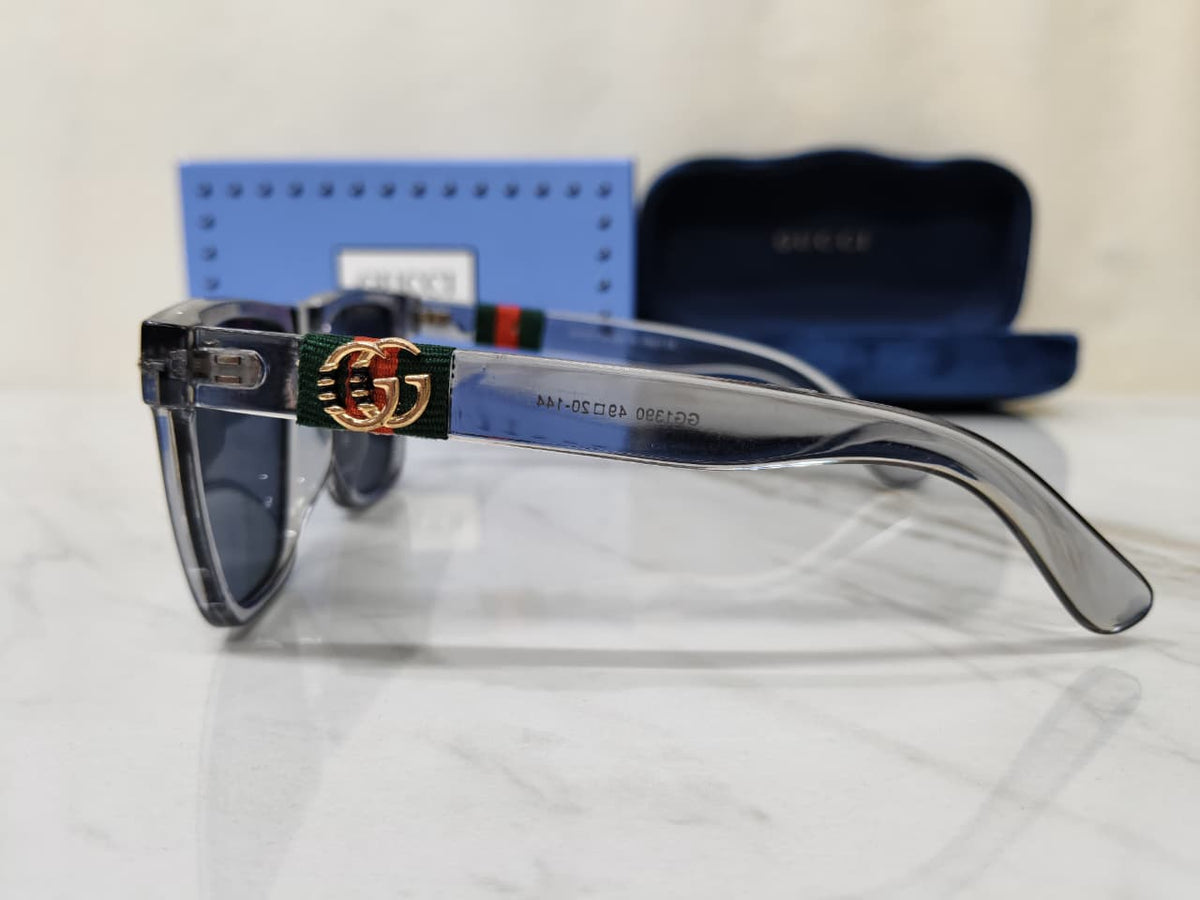 Gucci GG Square Unisex Sunglasses Black Polycarbonate