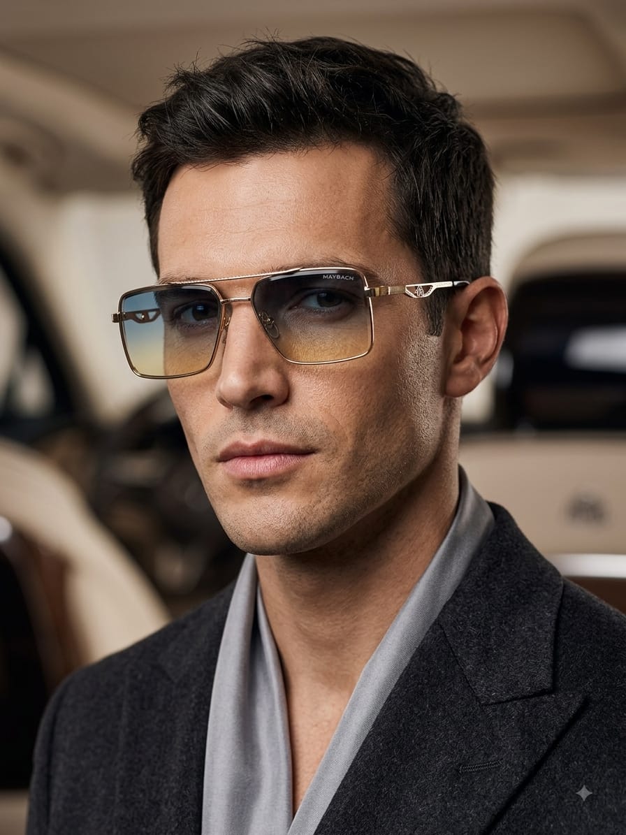 Maybach – Metal Fashion Men's Sunglass Square Tapper