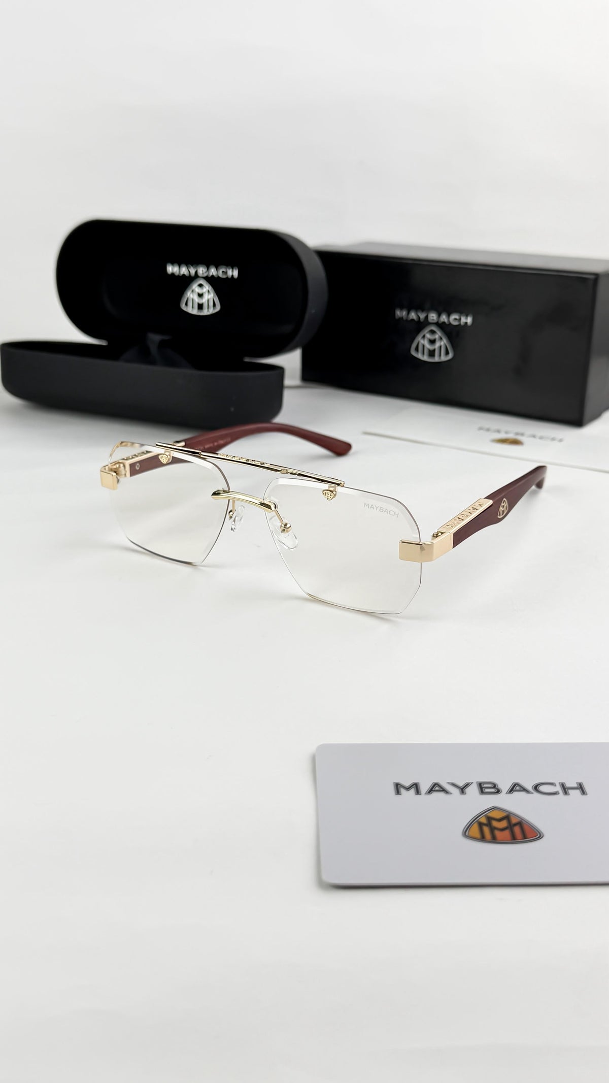 Maybach luxury rimless clear eyeglasses