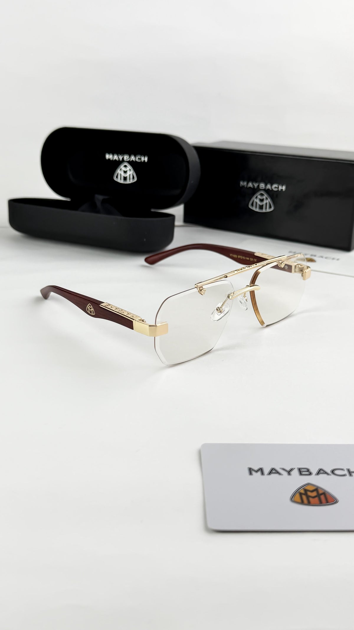 Maybach luxury rimless clear eyeglasses