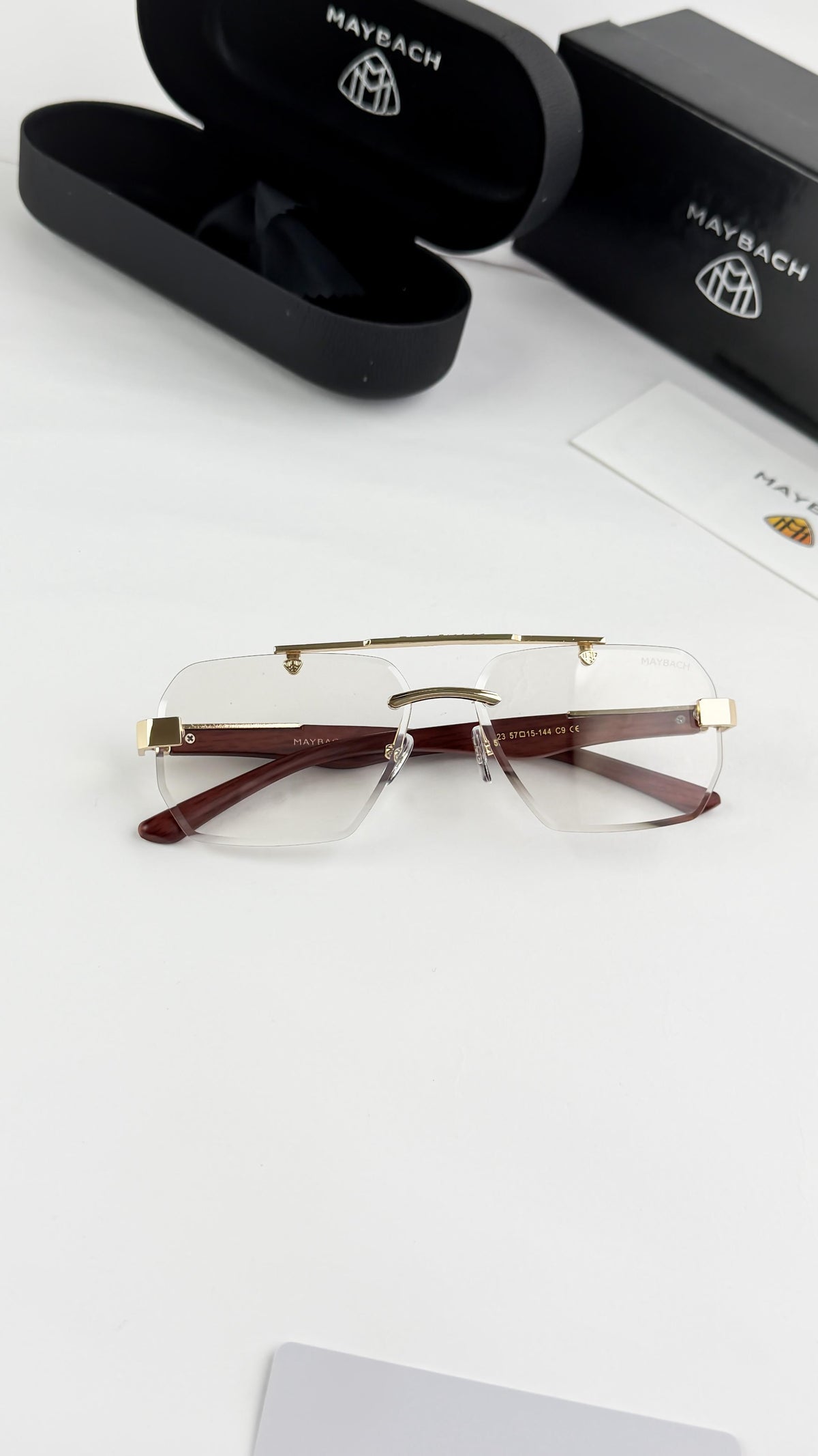 Maybach luxury rimless clear eyeglasses