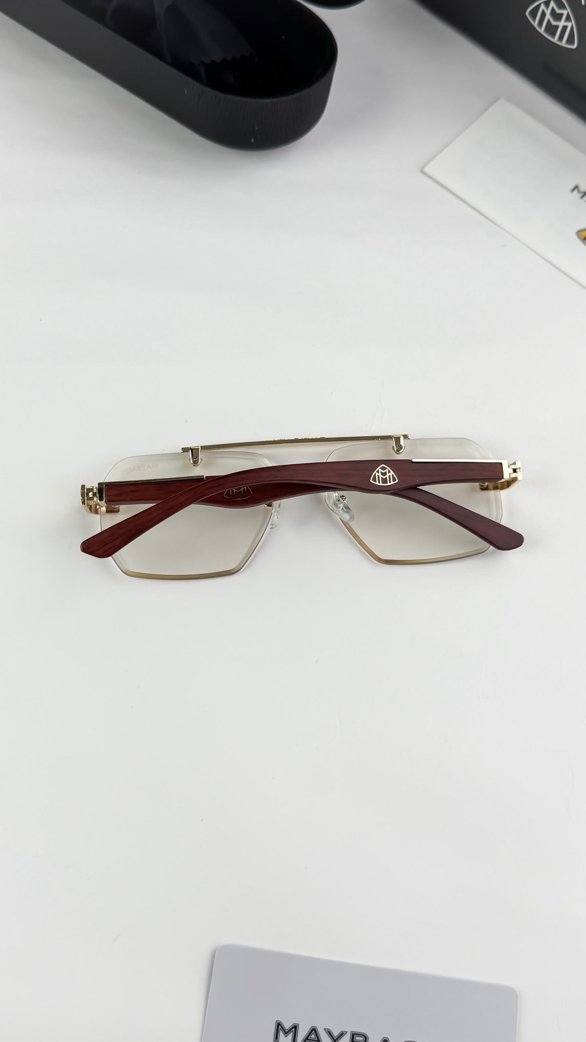 Maybach luxury rimless clear eyeglasses
