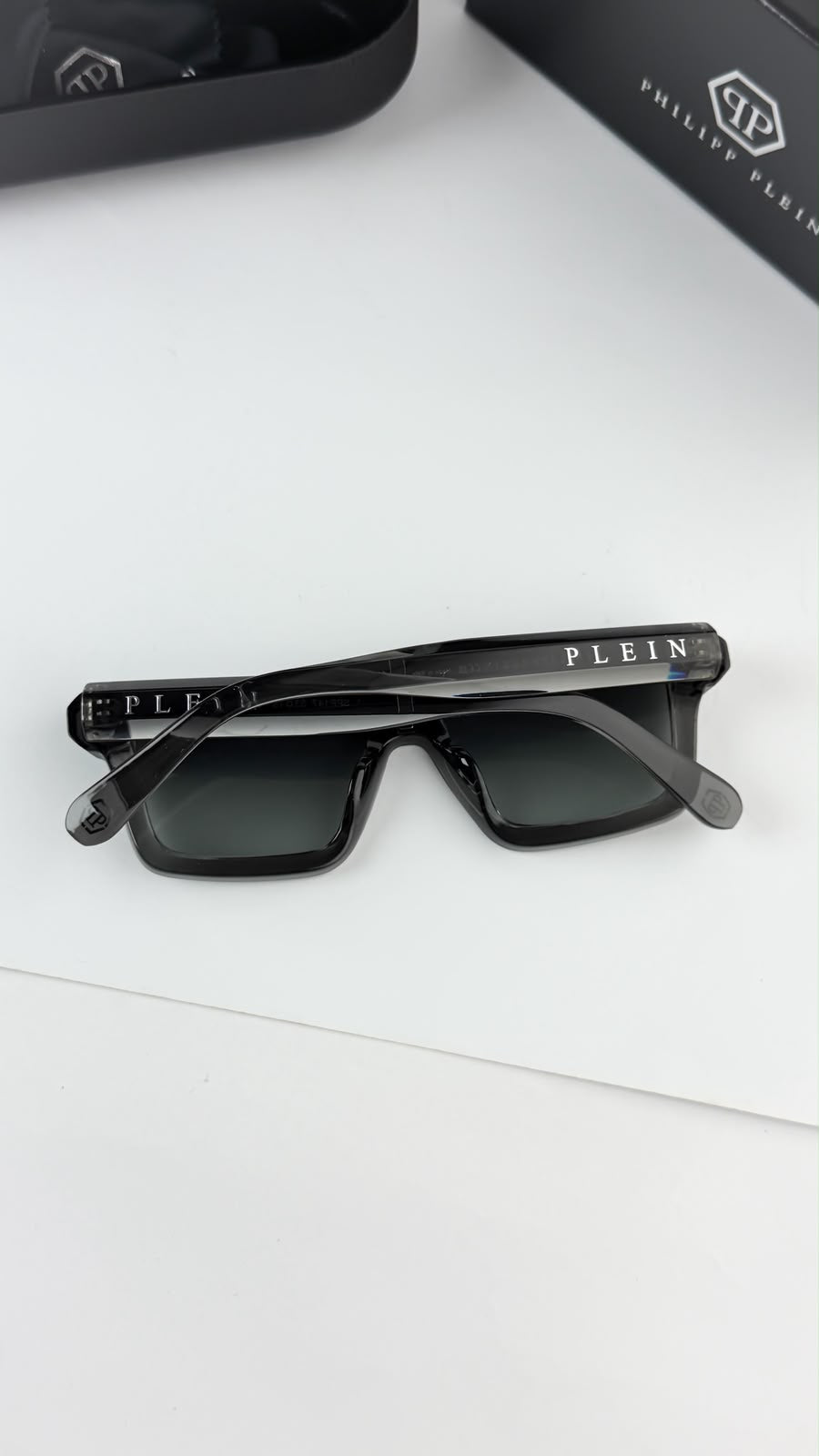 Philipp Plein Men's Black Rectangular Sunglasses