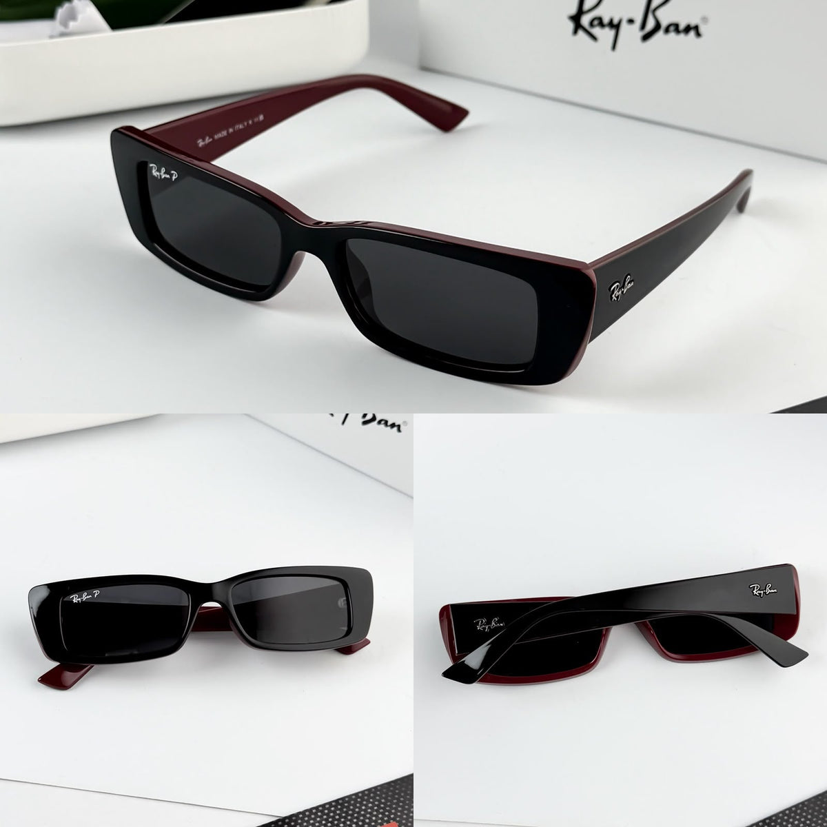 RAYBAN Unisex UV Protected Green Lens Pillow Sunglasses