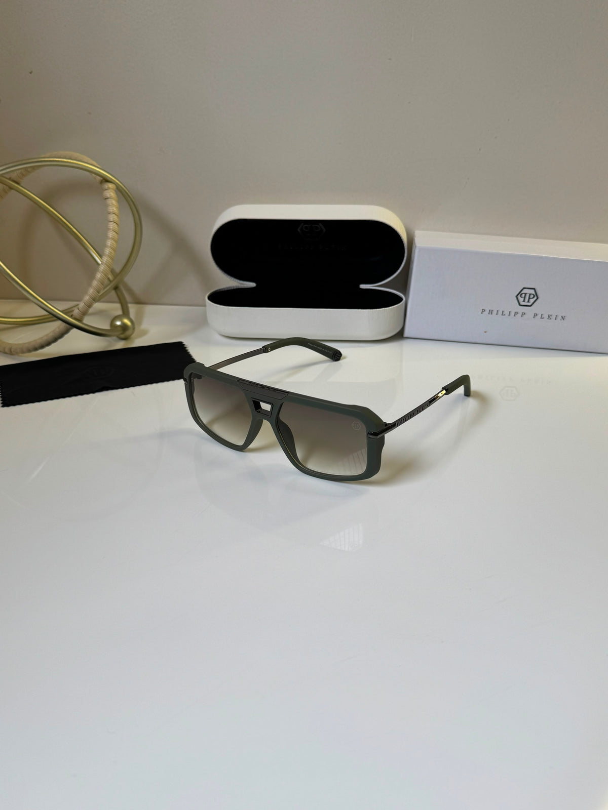 Philipp Plein Gun Green Unisex Sunglasses