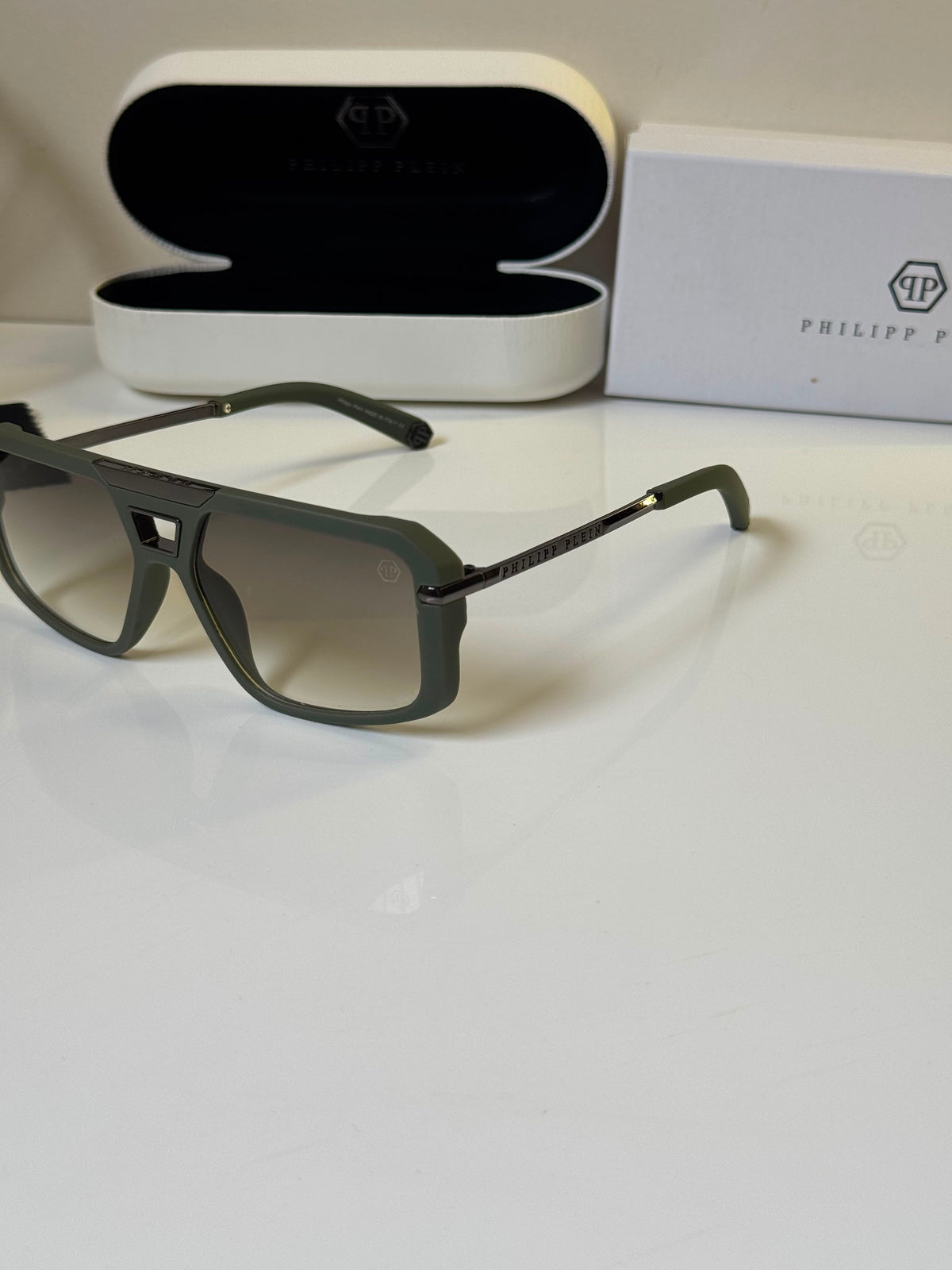 Philipp Plein Gun Green Unisex Sunglasses