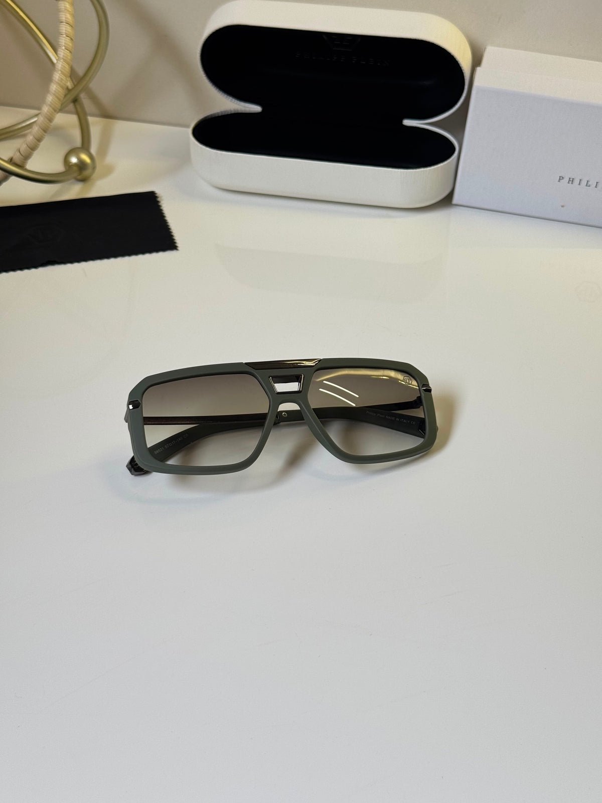 Philipp Plein Gun Green Unisex Sunglasses