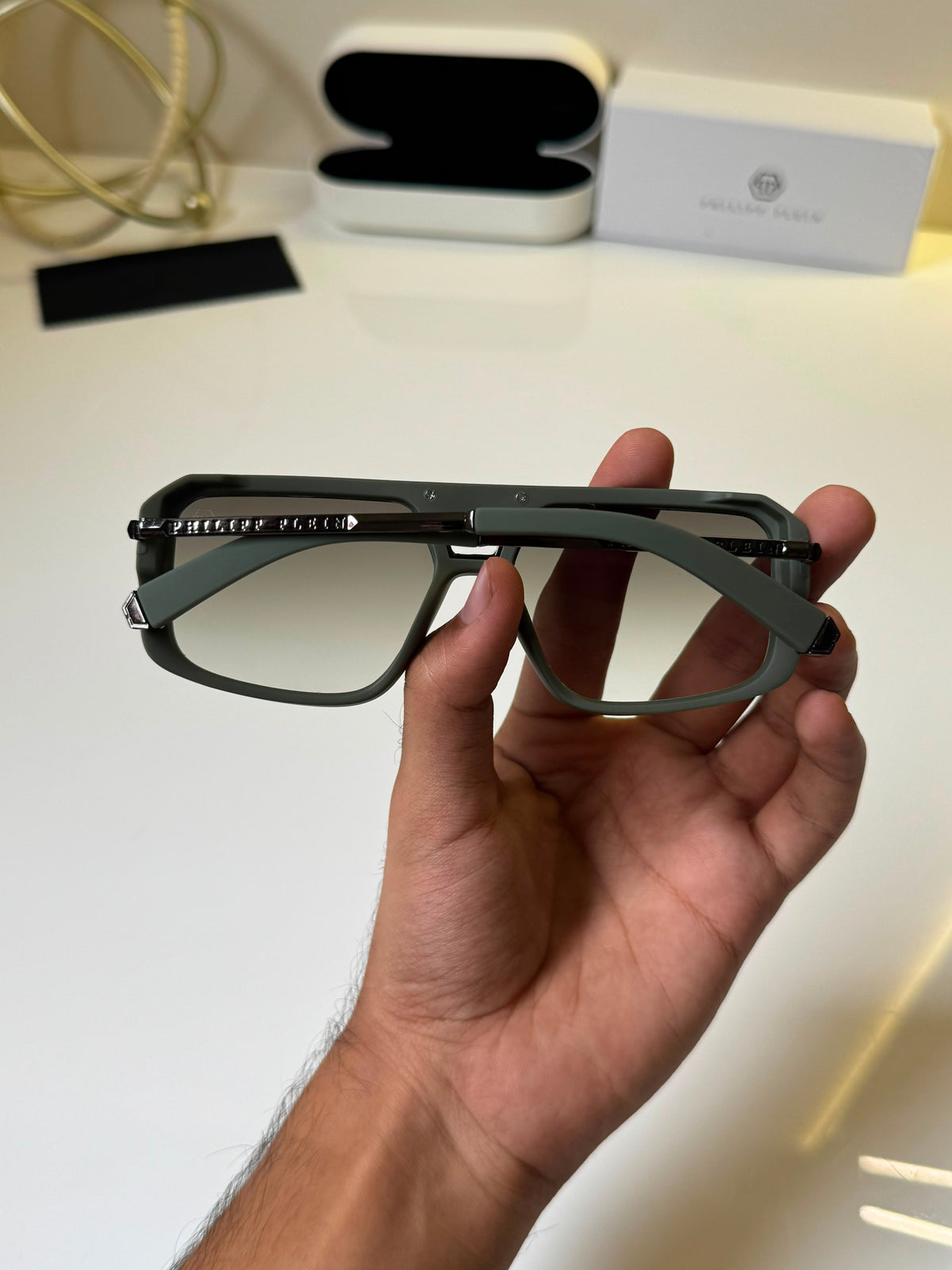 Philipp Plein Gun Green Unisex Sunglasses