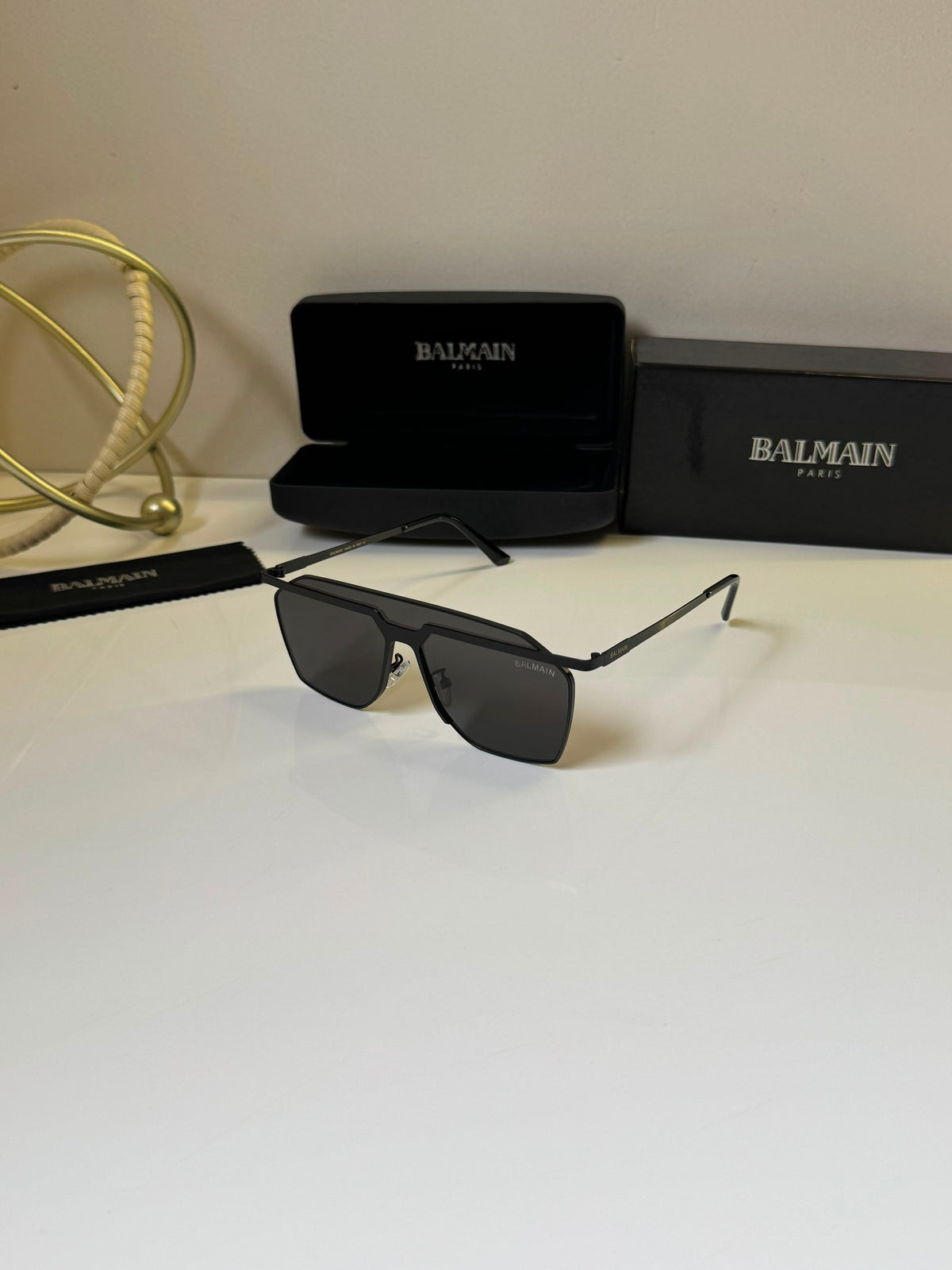 Balenciaga 64mm Rectangle Sunglasses Men's Black