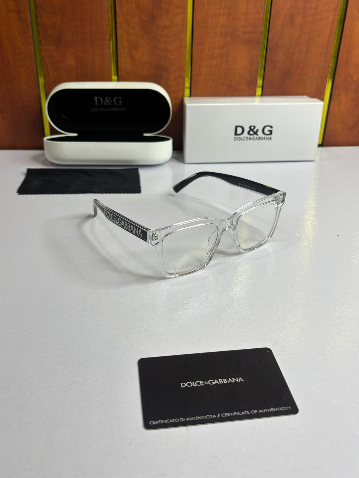Dolce & Gabbana Frame DG Transparent Square Eyewear Frames for Men's