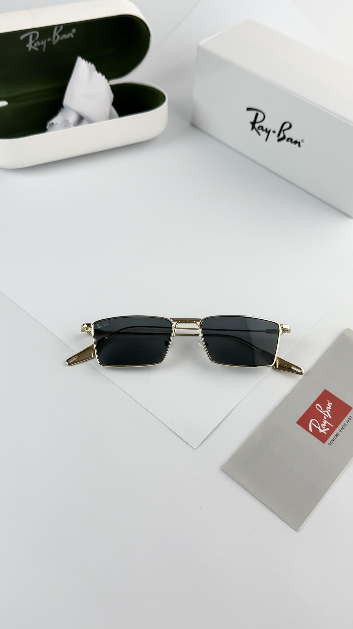 Rayban Pulse Unisex UV Protected Grey Lens Rectangle Men's Sunglasses