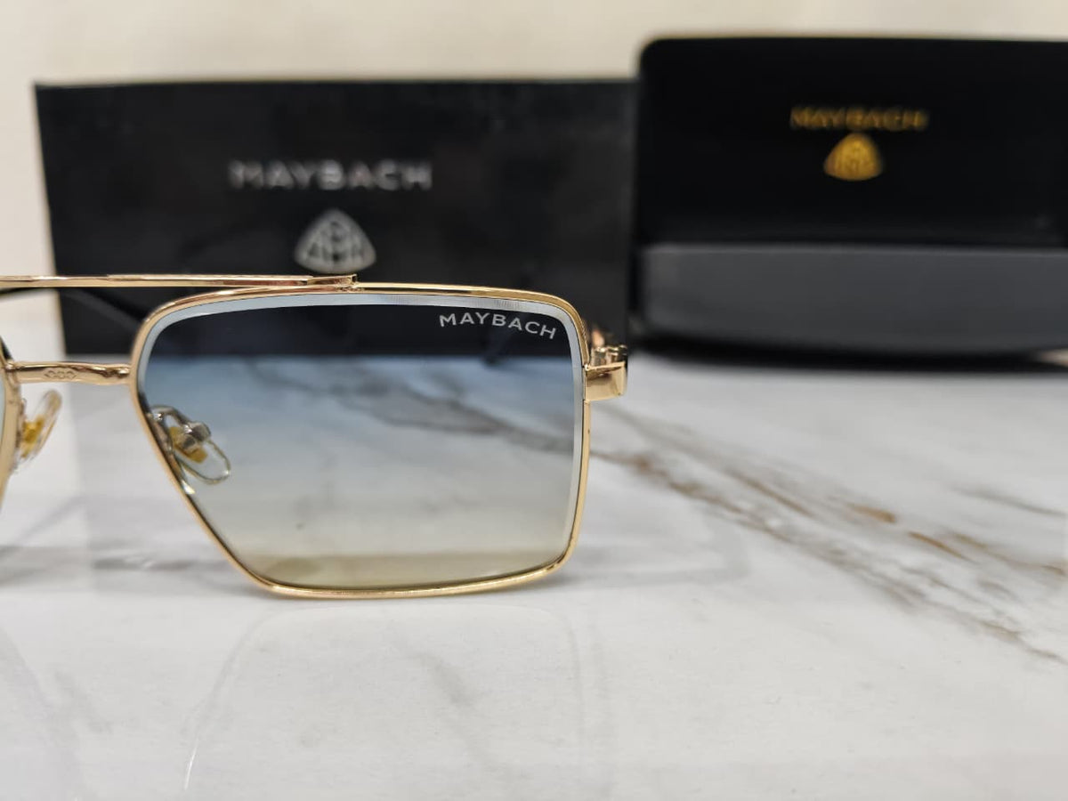 Maybach Gold Blue Premium Men's Sunglasses