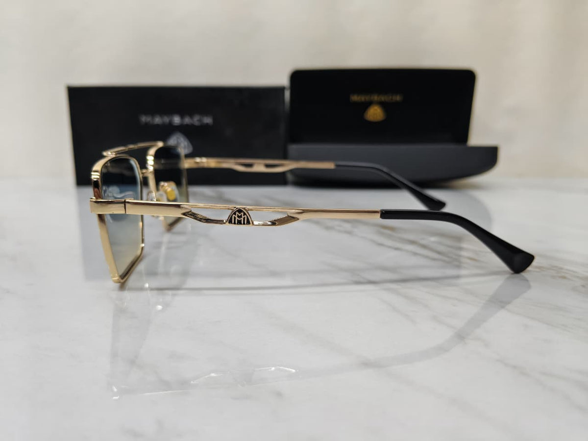 Maybach Gold Blue Premium Men's Sunglasses