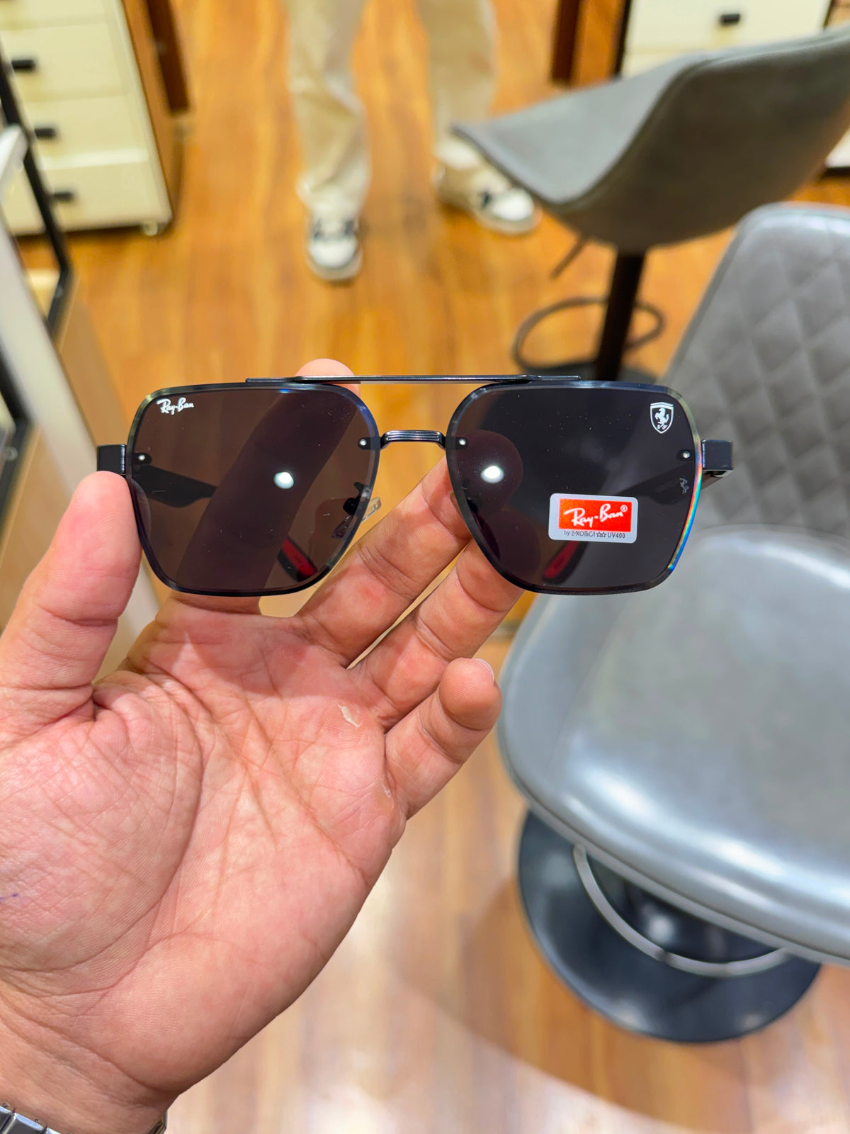Rayban Full Black Ferrari Edition Unisex Sunglasses