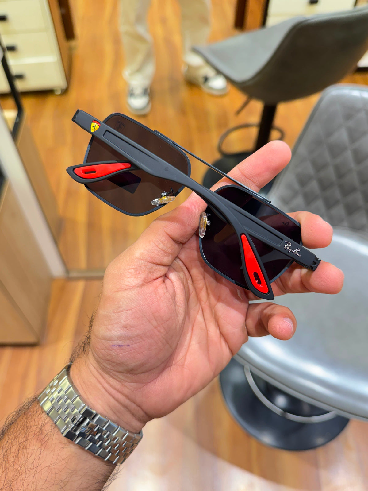 Rayban Full Black Ferrari Edition Unisex Sunglasses