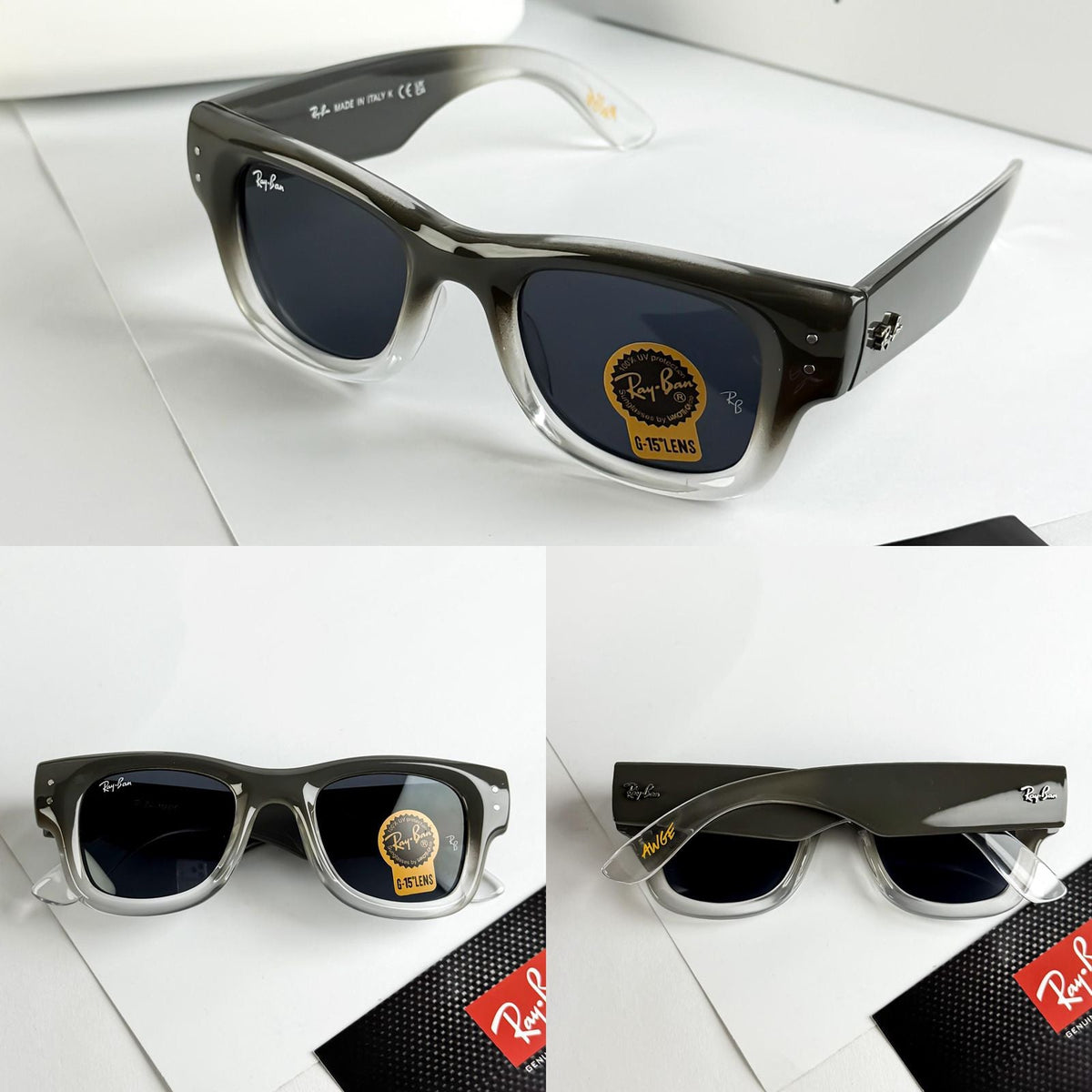 Rayban Grey Two Tone Unisex Sunglass