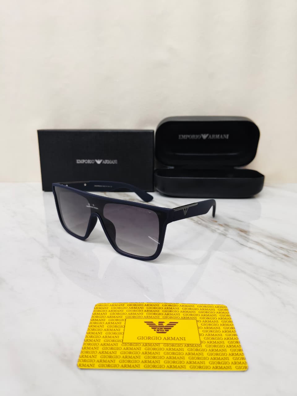 Emporio Armani Matt Blue Men's Sunglasses