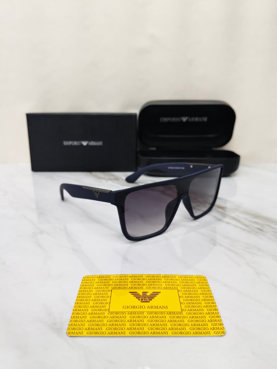 Emporio Armani Matt Blue Men's Sunglasses