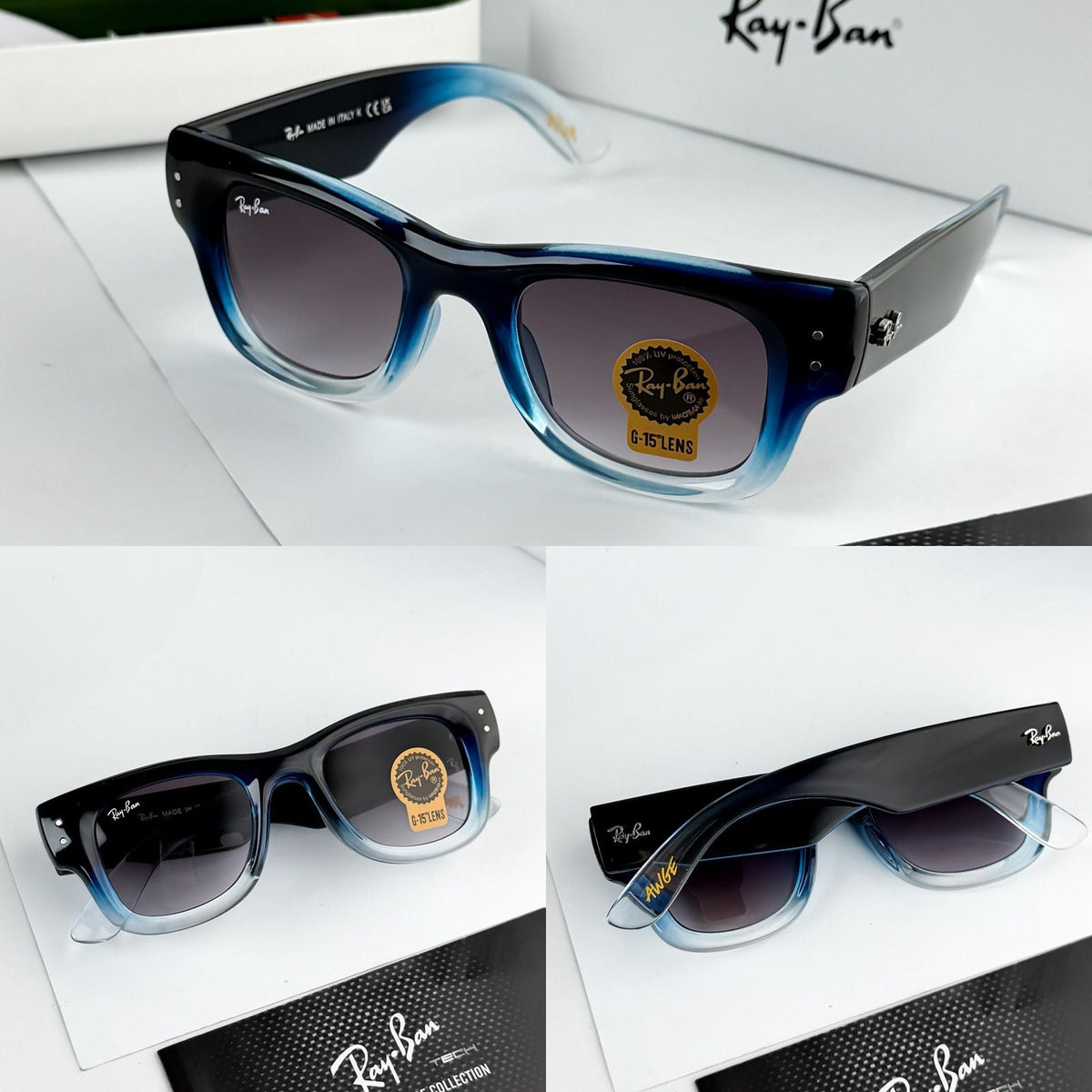 Rayban Blue Two Tone Unisex Sunglass