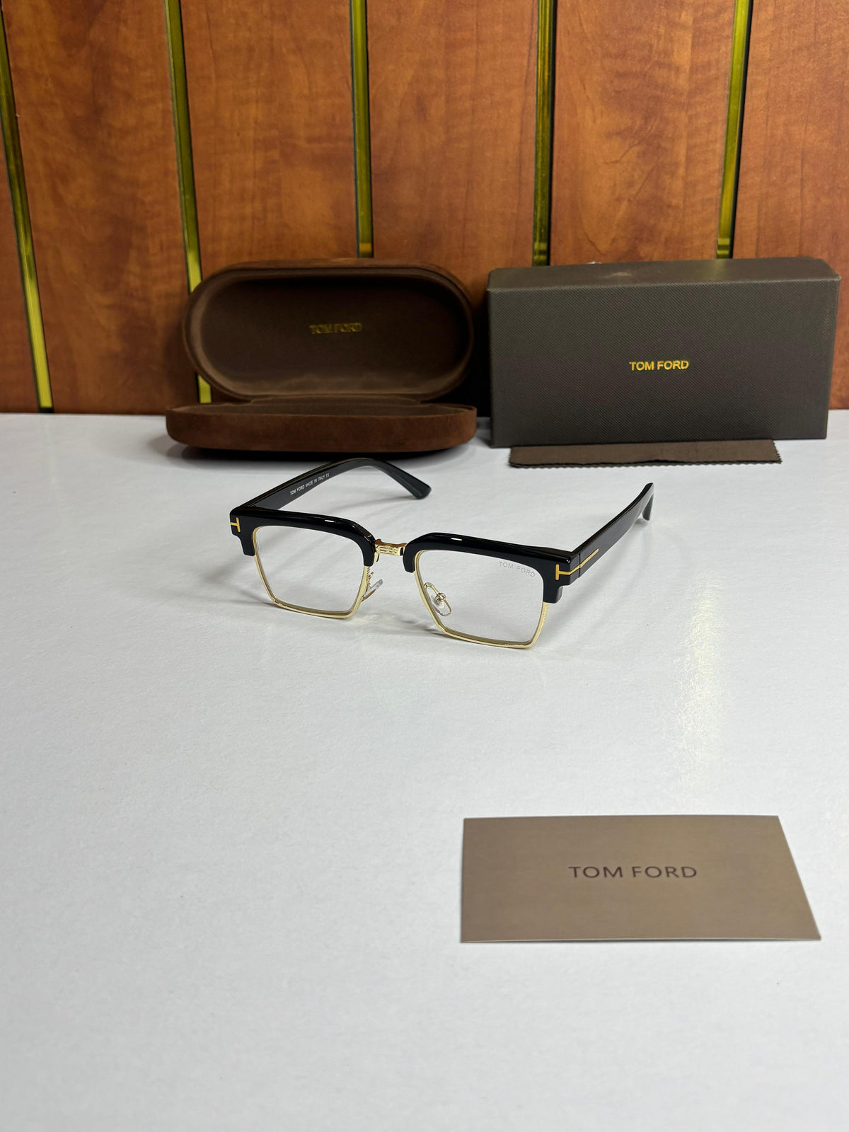 Tomford Gold Black Unisex Optical Frame