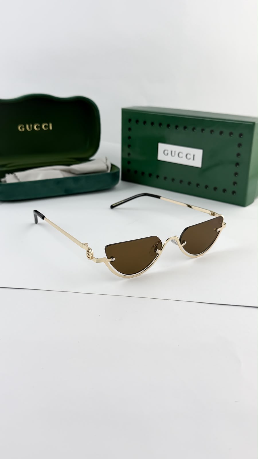 Gucci Gold Black Sunglass For Women