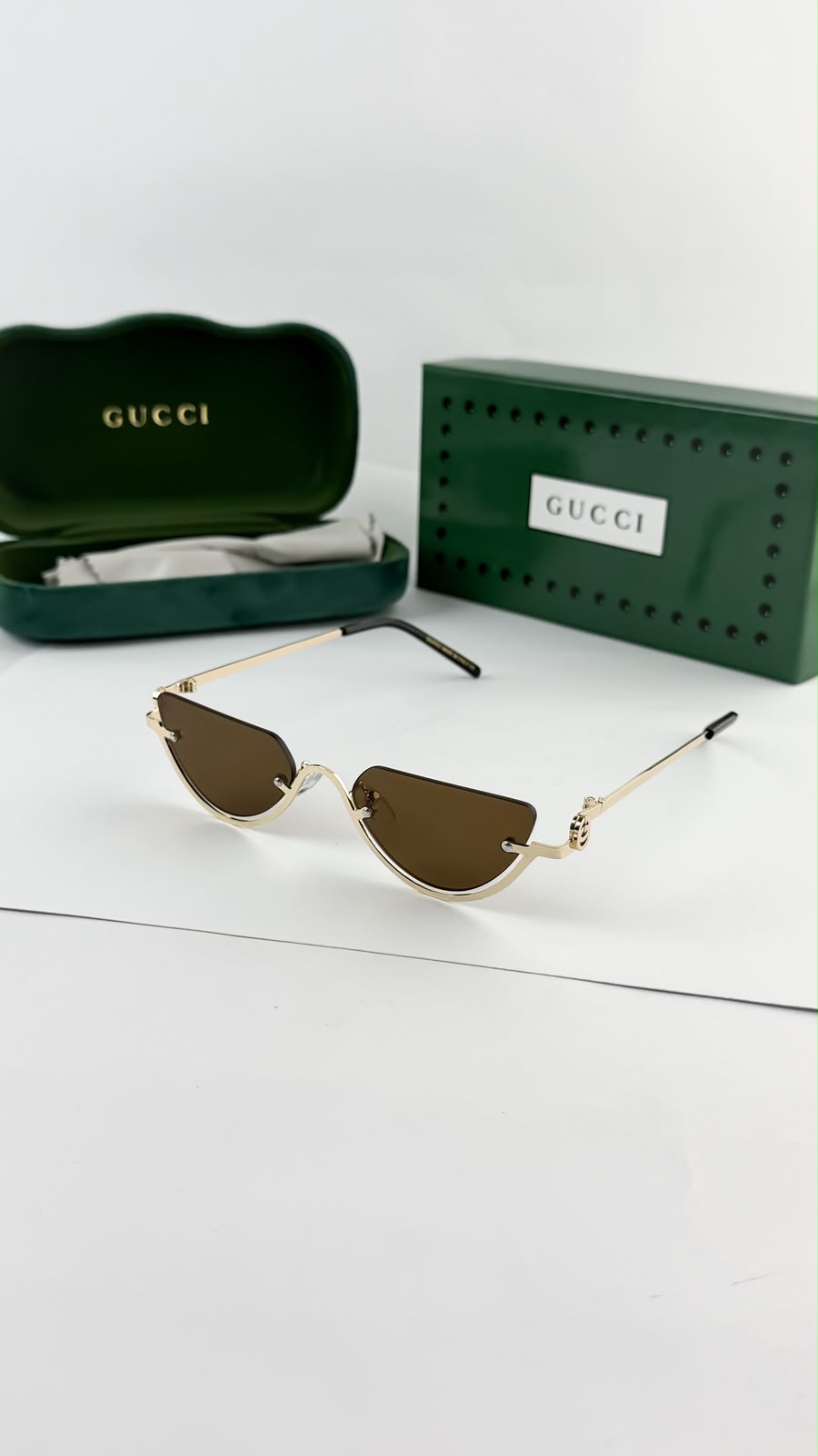 Gucci Gold Black Sunglass For Women