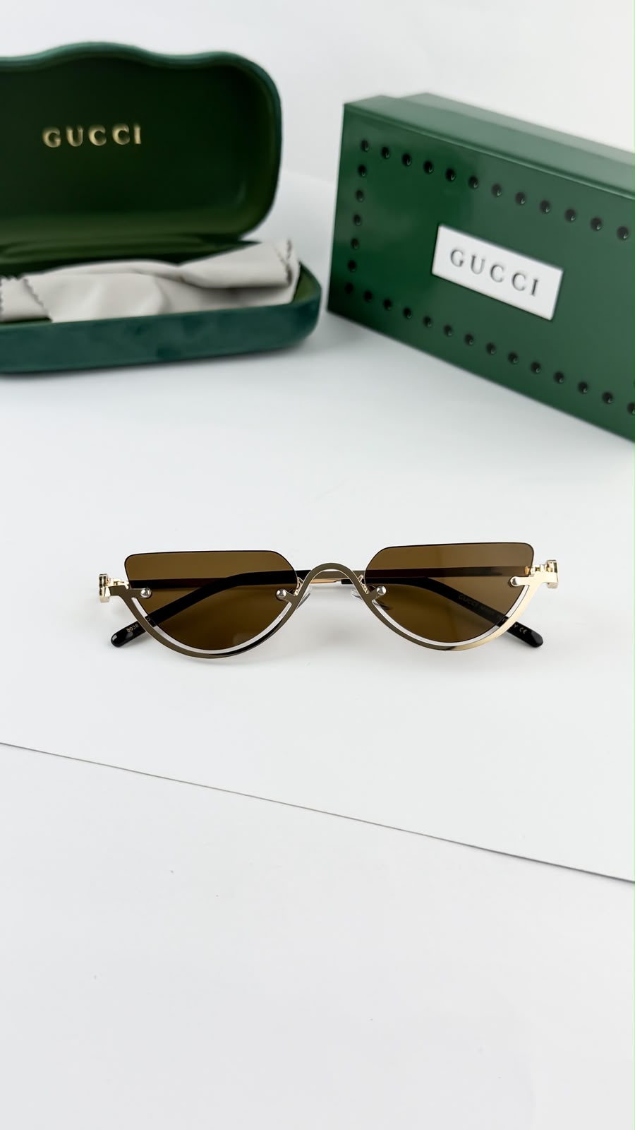 Gucci Gold Black Sunglass For Women